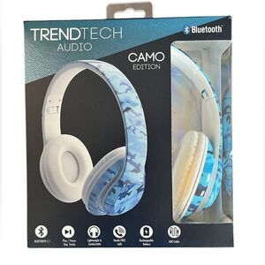 TrendTech Audio Blue Camouflage Headphones